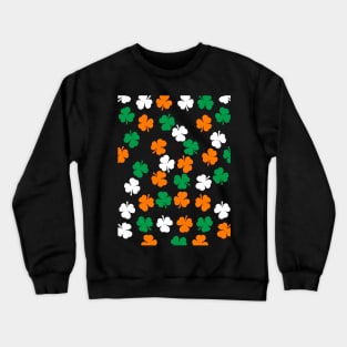 Green White Orange Shamrock Pattern Crewneck Sweatshirt